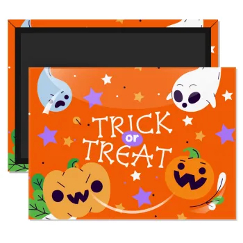 Halloween trick or treat Ghosts and Pumpkins, Ορθογώνιο μαγνητάκι ψυγείου διάστασης 9x6cm