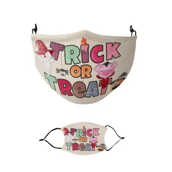 Halloween trick or treat kids, Μάσκα υφασμάτινη παιδική πολλαπλών στρώσεων με υποδοχή φίλτρου