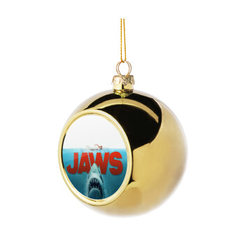 Shark jaws, Χριστουγεννιάτικη μπάλα δένδρου Χρυσή 8cm