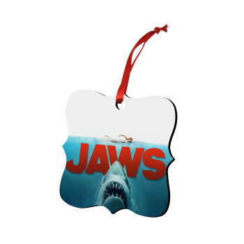 Shark jaws, Στολίδι Χριστουγεννιάτικο στολίδι polygon ξύλινο 7.5cm