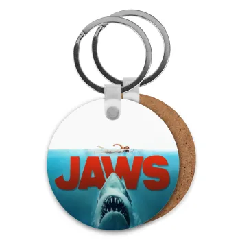 Shark jaws, Μπρελόκ Ξύλινο στρογγυλό MDF Φ5cm