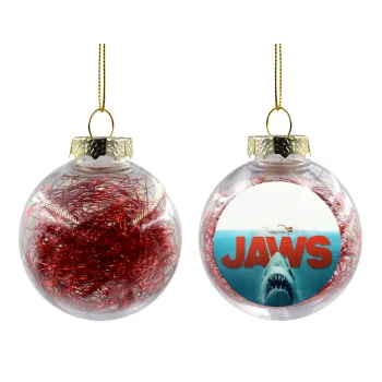 Shark jaws, Transparent Christmas tree ball ornament with red filling 8cm