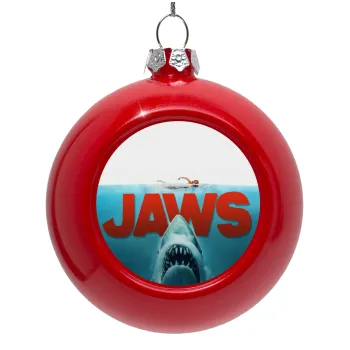 Shark jaws, Red Christmas tree ornament bauble 8cm
