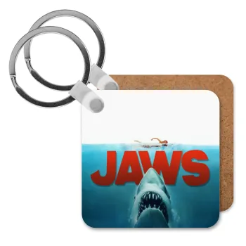 Shark jaws, Μπρελόκ Ξύλινο τετράγωνο MDF