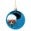 Blue Christmas tree ball ornament 8cm