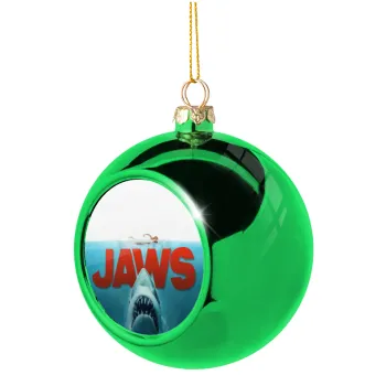 Shark jaws, Green Christmas tree ornament ball 8cm
