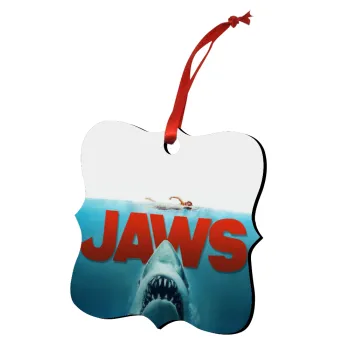 Shark jaws, Στολίδι Χριστουγεννιάτικο στολίδι polygon ξύλινο 7.5cm