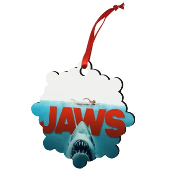 Shark jaws, Στολίδι Χριστουγεννιάτικο στολίδι snowflake ξύλινο 7.5cm