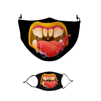 Halloween horror Jaws, Μάσκα υφασμάτινη παιδική πολλαπλών στρώσεων με υποδοχή φίλτρου