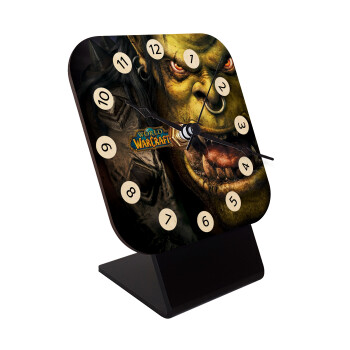 Worl of Warcraft, Επιτραπέζιο ρολόι σε φυσικό ξύλο (10cm)