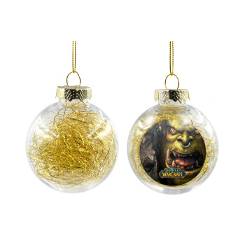 Worl of Warcraft, Transparent Christmas tree ball ornament with gold filling 8cm