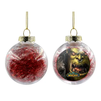 Worl of Warcraft, Transparent Christmas tree ball ornament with red filling 8cm