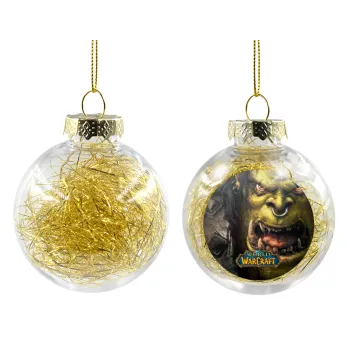 Worl of Warcraft, Transparent Christmas tree ball ornament with gold filling 8cm