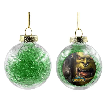 Worl of Warcraft, Transparent Christmas tree ball ornament with green filling 8cm