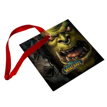 Worl of Warcraft, Christmas ornament, glass square ornament 9x9cm