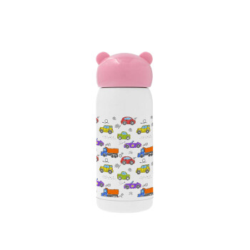 Colorful cars, Pink stainless steel thermal flask, 320ml