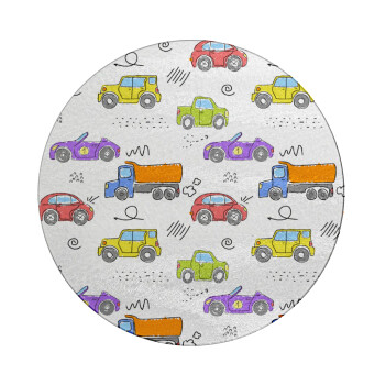 Colorful cars, Επιφάνεια κοπής γυάλινη στρογγυλή (30cm)