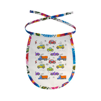 Colorful cars, Σαλιάρα μωρού αλέκιαστη με κορδόνι Χρωματιστή