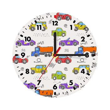 Colorful cars, Wooden wall clock (20cm)