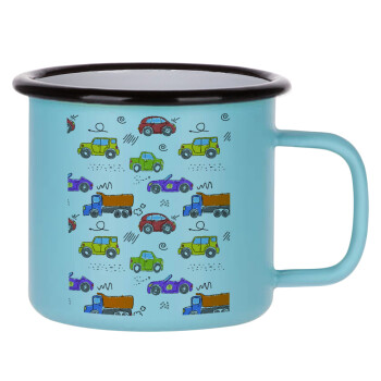 Colorful cars, Κούπα Μεταλλική εμαγιέ ΜΑΤ σιέλ 360ml