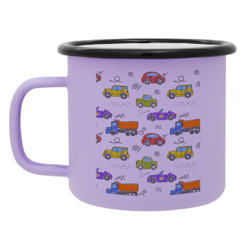 Colorful cars, Κούπα Μεταλλική εμαγιέ ΜΑΤ Light Pastel Purple 360ml