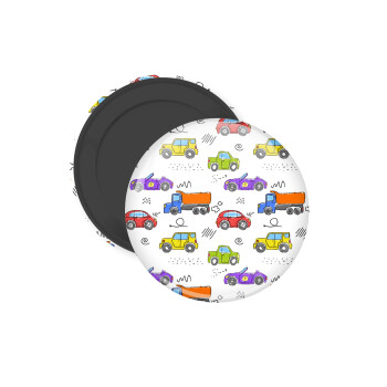 Colorful cars, Μαγνητάκι ψυγείου στρογγυλό διάστασης 5cm