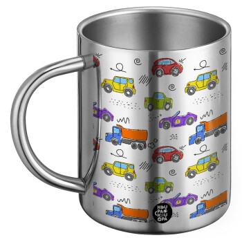 Αμαξάκια, Ανοξείδωτη Μεταλλική Κούπα 450ml - Διπλού Τοιχώματος