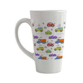 Colorful cars, Κούπα κωνική Latte Μεγάλη, κεραμική, 450ml