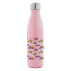 Metal mug thermos Pink Iridiscent (Stainless steel), double wall, 500ml