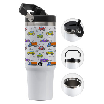 Colorful cars, 30oz stainless Steel Tumbler with Handle