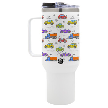 Colorful cars, Mega Stainless steel Tumbler with lid, double wall 1,2L
