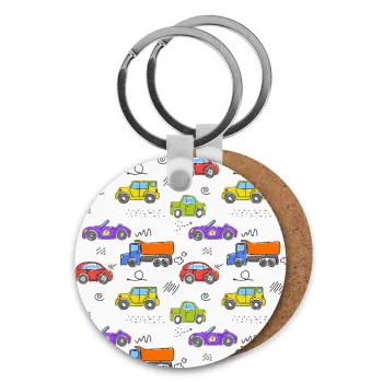 Colorful cars, Μπρελόκ Ξύλινο στρογγυλό MDF Φ5cm