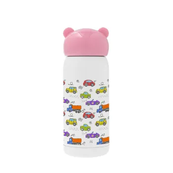 Αμαξάκια, Ροζ ανοξείδωτο παγούρι θερμό (Stainless steel), 320ml