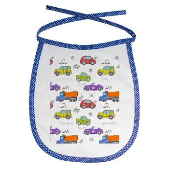 Colorful cars, Σαλιάρα μωρού αλέκιαστη με κορδόνι Μπλε