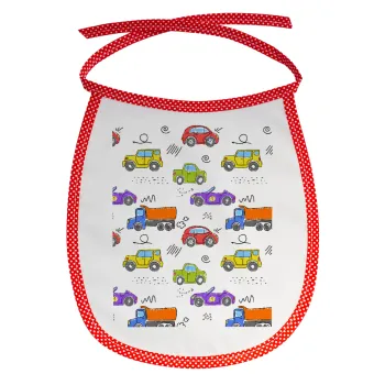 Αμαξάκια, Σαλιάρα μωρού αλέκιαστη με κορδόνι Κόκκινη