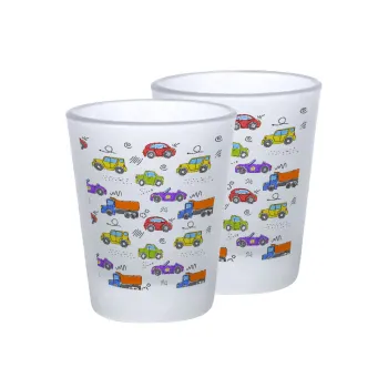 Colorful cars, Σφηνοπότηρα γυάλινα 45ml του πάγου (2 τεμάχια)