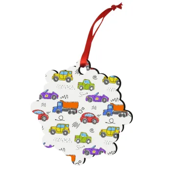 Αμαξάκια, Στολίδι Χριστουγεννιάτικο στολίδι snowflake ξύλινο 7.5cm