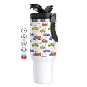 Colorful cars, Mega Stainless steel Tumbler with lid, double wall 1,2L