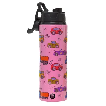 Αμαξάκια, Μεταλλικό παγούρι νερού με καπάκι ασφαλείας, αλουμινίου 850ml