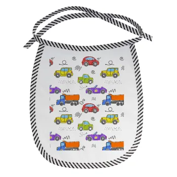 Colorful cars, Σαλιάρα μωρού αλέκιαστη με κορδόνι Μαύρη