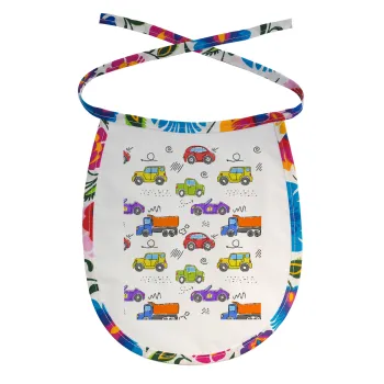 Αμαξάκια, Σαλιάρα μωρού αλέκιαστη με κορδόνι Χρωματιστή