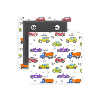 Colorful cars, Κονκάρδα παραμάνα τετράγωνη 5x5cm