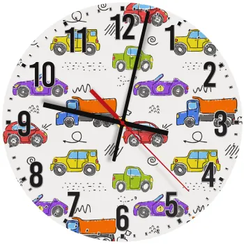 Αμαξάκια, Ρολόι τοίχου ξύλινο (30cm)