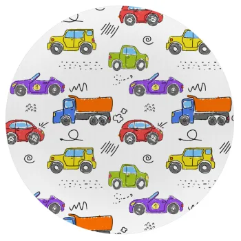 Colorful cars, Mousepad Round 20cm