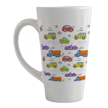 Colorful cars, Κούπα κωνική Latte Μεγάλη, κεραμική, 450ml