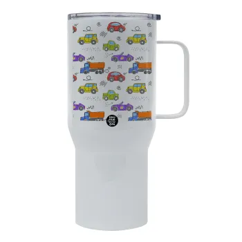 Colorful cars, Mega Stainless steel Tumbler with lid, double wall 750L