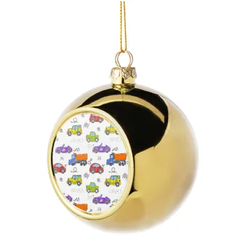 Colorful cars, Golden Christmas tree ball ornament 8cm