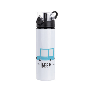 Car BEEP..., Μεταλλικό παγούρι νερού με καπάκι ασφαλείας, αλουμινίου 750ml