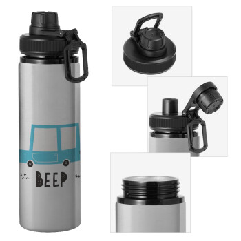 Car BEEP..., Μεταλλικό παγούρι νερού με καπάκι ασφαλείας, αλουμινίου 850ml