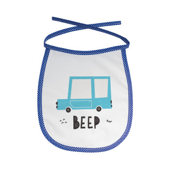 Car BEEP..., Σαλιάρα μωρού αλέκιαστη με κορδόνι Μπλε